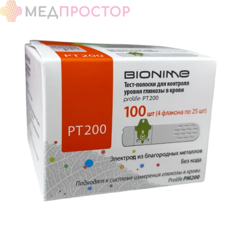 Тест-полоски Bionime Prolife PT200, 100 шт